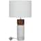 White Marble Thick Stand Table Lamp with Drum Shade 15" x 14" x 25"